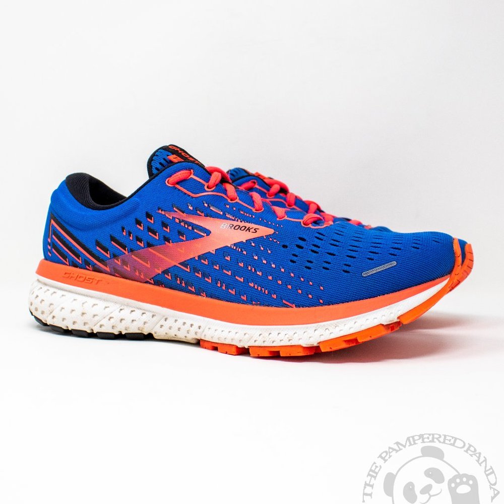 Brooks Ghost 13 Running Shoe Blue Orange Athletic Sneakers Lace Up Womens Size 8